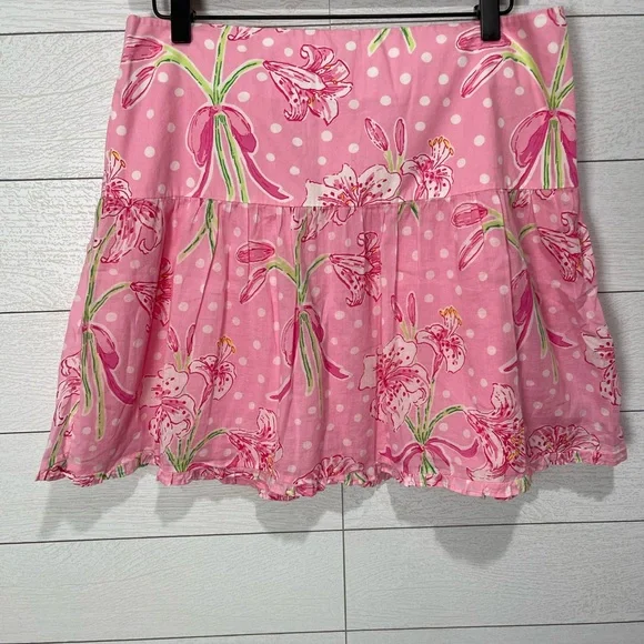 Lilly Pulitzer Pink Print Skirt Size 6 - Picture 4 of 12
